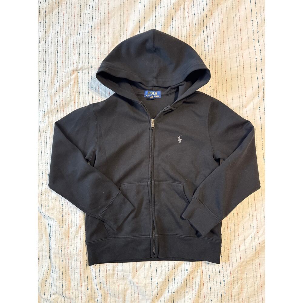 Polo Ralph Lauren Kids’ Black Full Zip Hoodie Sweatshirt Size 8